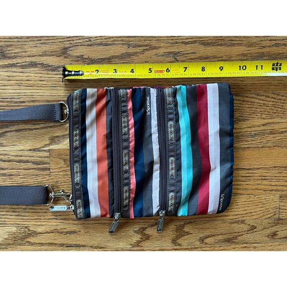 LeSportsac Multicolor Stripe Crossbody Women's Small HandBag Purse Wallet - Picture 10 of 11